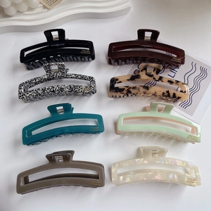 Large Acetate Hair Claw Clip Hollow Rectangular Tortoiseshell Non-Slip Strong Hold Hair Accessory For Women Minimalist