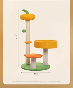 Detalle del rascador de calabaza con altura de 75cm y poste de sisal para gatos pequeños