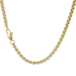 Poliertes goldene Edelstahl Boxkette Halskette mit Karabinerverschluss für Schmuck DIY