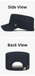 Detailed side and back view of navy cadet cap with adjustable metal sport buckle