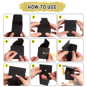 Step-by-step assembly guide for black graduation cap candy box with yellow tassel