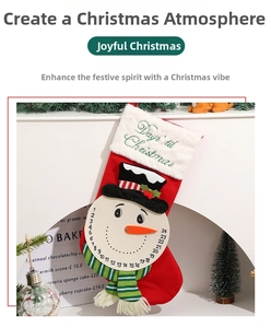 Close-up of a 24-day Christmas advent calendar stocking with snowman countdown design