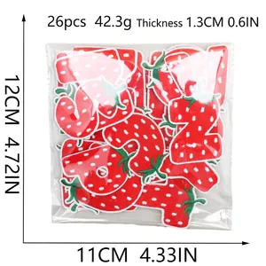 26-piece set of cute strawberry alphabet embroidery patches for DIY bag decoration