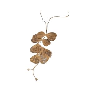Elegante goldene Metall Ginkgoblatt Halskette mit minimalistischem botanischem Anhänger