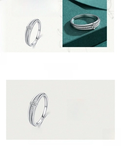 Macro detail of S925 sterling silver cross ring showing 1.7mm width and 1.76g weight