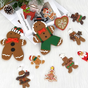 Christmas Gingerbread Man and Reindeer Ornament Set with festive holiday decorations