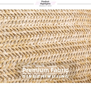 Macro detail of high-quality woven straw material showing tight chevron texture