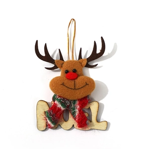 Décoration de Noël en bois renne avec découpe Noel et écharpe à carreaux