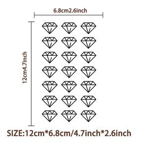 Waterproof Korean style black and white diamond tattoo stickers measuring 12cm by 6.8cm