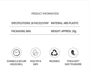 Specifications of vintage brown cat-eye press-on nails including ABS material and 30 piece set