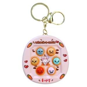Miniatur Maulwurf-Spielmaschine Schlüsselanhänger in Rosa für Kinder zum Stressabbau