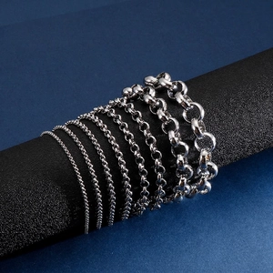 Rolo Chain Bracelet Stainless Steel Polished Circle Link Jewelry For Men And Women Punk Street Fashion Simple Style