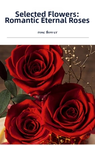 Close-up of preserved red roses with golden branches and green leaves in a glass dome