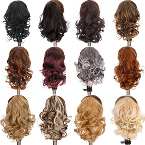 Claw clip wavy ponytail hair extension available in twelve diverse color variants