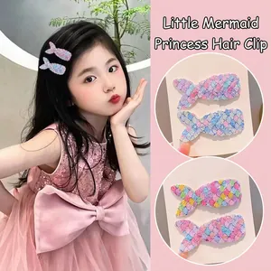 Pinces À Cheveux Queue De Sirène À Paillettes Brillantes Dégradé De Couleurs Style Princesse Épingles À Cheveux Pour Filles Tout-Petits Accessoires De Cheveux Doux Pour Enfants