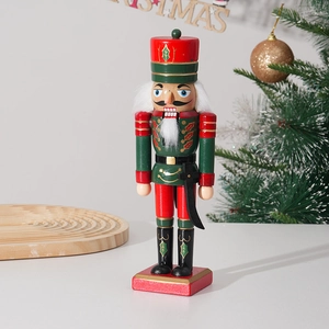 Classic 25cm wooden Nutcracker soldier figure for traditional Christmas home decoration