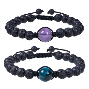Bracciale In Pietra Naturale Pietra Lavica Diffusore Oli Essenziali Aromaterapia Fatto A Mano Intrecciato Regolabile Perline Curative