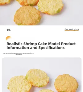 Primer plano detallado que muestra la textura frita realista de un modelo de pastel de camarón
