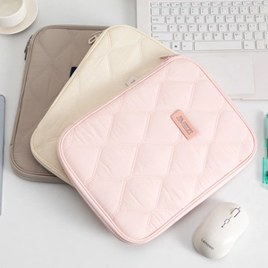 Quilted 11-inch laptop sleeve case for iPad and tablets in multiple pastel colors
