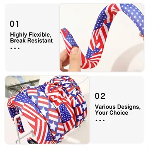 Serre-têtes flexibles avec drapeau américain et nœuds pour le Jour de l'Indépendance
