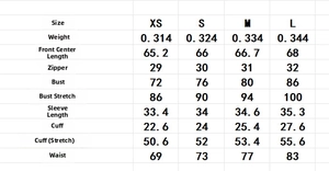 Size chart showing chest, waist, and length measurements for the off-shoulder dress
