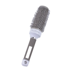 Professional grey ceramic nano thermal roller brush with ionic technology for hair styling