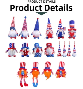 Set of 14 American Independence Day gnomes with stars and stripes patterns
