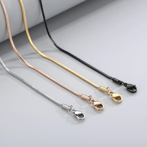Minimalist Stainless Steel Snake Chain Necklace Polished Square Bone Clavicle Chain For Men Women Daily Wear Jewelry