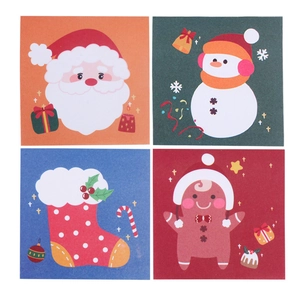 Christmas stationery gift set featuring colorful Santa, Snowman, and Reindeer cards