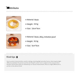 Detail view of resin and pearl bangle dimensions with product attribute specifications
