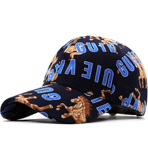 Cotton Printed Baseball Cap Hip Hop Street Style Adjustable Sun Hat For Men Women Outdoor Casual