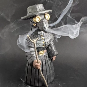 Gothic Plague Doctor Incense Burner Resin Mr Crow Figurine Halloween Horror Mysterious Home Decor Aromatherapy Ornament