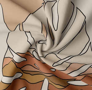 Macro shot of minimalist abstract tapestry fabric showing soft folds and artistic texture
