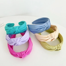 Sélection de serre-têtes en velours noués en bleu, violet, rose et vert pour femmes