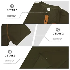 Olivgrünes Herren-Poloshirt mit Kontrastkragen und gerippten Ärmelbündchen für Sport