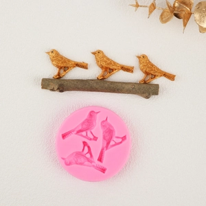 3-cavity bird silicone mold for DIY baking and chocolate cake fondant decoration
