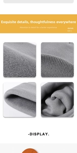 Detailed close-up of the thick grey ribbed knit texture and premium fabric stitching