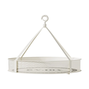 Single-tier hanging mesh drying basket for sweaters and socks with a rotating hook
