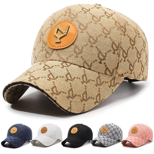Monogram Jacquard Baseball Cap Sun Protection Outdoor Casual Adjustable Fashion Hat For Men Women With Metal Logo