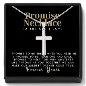 Copper Rhinestone Cross Pendant Necklace With Message Card Gift Box Silver Western Style Promise Neck Jewelry For Men Women