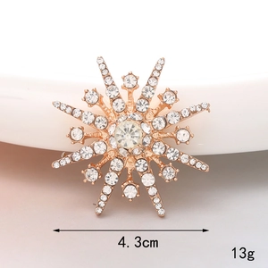 Macro detail of a 4.3cm rhinestone star flower accessory weighing 13g in rose gold