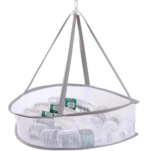 Single-layer circular hanging drying net for sweaters and socks with sturdy hooks