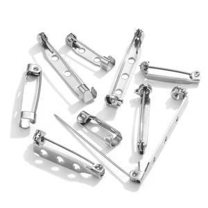 Stainless Steel Brooch Pin Backs With Safety Lock Catch DIY Jewelry Making Finding Components For Badge Pins