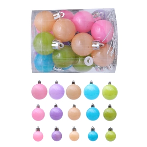 Boules de Noël colorées en plastique tons macarons pour décoration de sapin