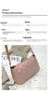 Pink quilted PU shoulder bag with dimensions 19x5x11cm and ultra lightweight design