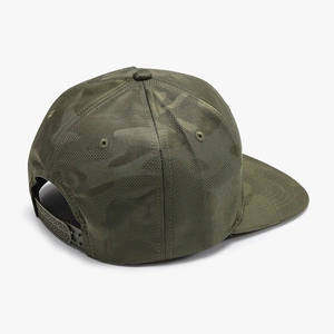 Army green camo baseball cap with quick-dry mesh and adjustable snapback closure