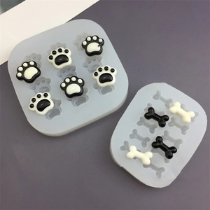 Silicone Molds Cat Paw And Bone Shapes For DIY Chocolate Baking Handmade Candle Plaster Soap Novelty Kitchen Tool