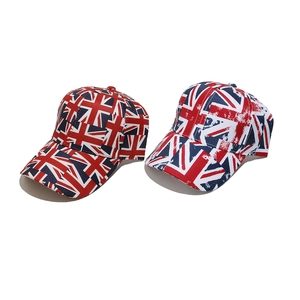 Casquette De Baseball Imprimé Drapeau Britannique US Polyester Style Vintage Réglable Chapeau De Soleil Unisexe Adulte