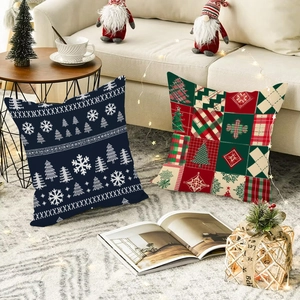 Weihnachtsbaum und Schneeflocken Muster Kissenbezüge für festliche Sofa Dekoration