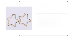 Details zu goldenen Sternohrringen aus 316L Titanstahl mit Maßen von 53 mm und 65 mm